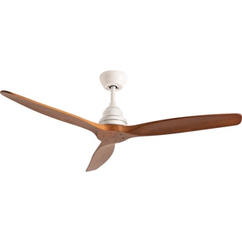 CREATE WINDWOOD - Ultrastille Plafondventilator Met Afstandsbediening - 3 Snelheden - Timer - 132 cm - Wit & Natuurlijk hout