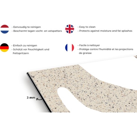 Spatscherm keuken - Glitter - Design - Abstract - Terrazzo - Spatscherm - Keuken - Spatwand - 120x80 cm - Achterwand keuken