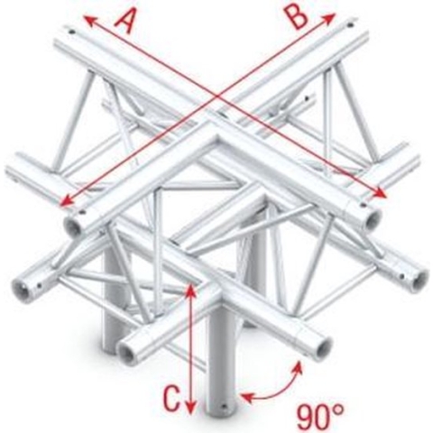 Showtec GT30 driehoek truss Kruis en omlaag 5 richtingen punt boven