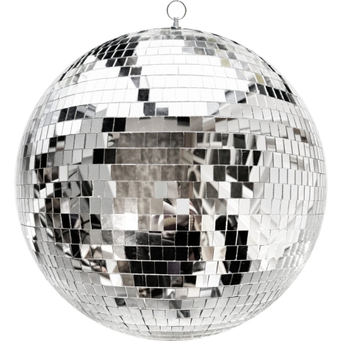 KIMU Discobal 40 cm Groot - Discobol Zilver - Spiegelbol Spiegeltjes Disco Bal Bol - Kinderkamer Feest Feestje Discolamp Decoratie Space Planeet