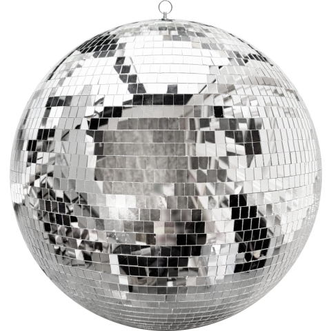 KIMU Discobal 50 cm Groot - Discobol Zilver - Spiegelbol Spiegeltjes Disco Bal Bol - Feest Feestje Discolamp Decoratie Space Planeet