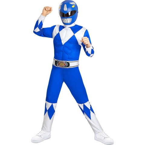 Funidelia | Blauw Power Rangerkostuum voor jongens - Films & Series, Superhelden, Tekenfilms - Kostuum voor kinderen Accessoire verkleedkleding en rekwisieten voor Halloween, carnaval & feesten - Maat 97 - 104 cm - Blauw