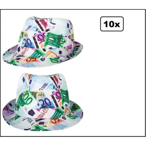 10x Gleufhoed Euro mt.59 - Festival thema feest carnaval party fun money evenement