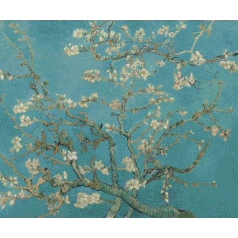 MyHobby Borduurpakket – Amandelbloesem 60×50 cm - Aida stof 5,5 kruisjes/cm (14 count)
