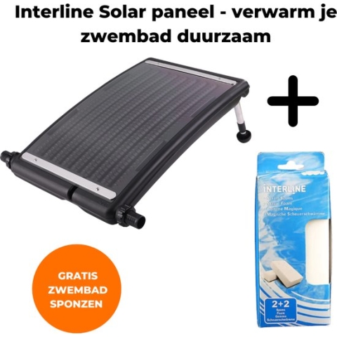 Interline Solar paneel 7L - Zonneverwarming zwembad - Geschikt voor zwembaden tot 10.000L - Meerdere aansluiten voor groter zwembad - Gratis zwembadspons