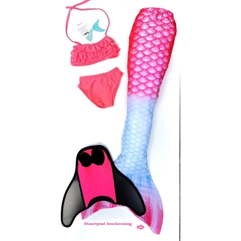 Zeemeermin staart set| Mermaid staart, Bikiniset en Monovin | Pastel maat 110 | Nieuw model 2024!
