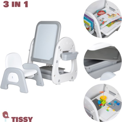 Tissy Innovatieve whiteboard en speeltafel Combo - Tekentafel - speeltafel- leestafel - bouwtafel - leren rekenen - leren schrijven - kerst cadeau - Kerstdeals