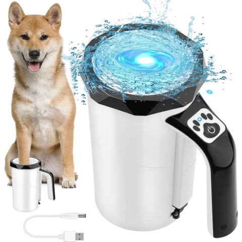 Oplaadbare Hondenpoot Reiniger - Paw Cleaner - Mudbuster - Verzorging Hond - Siliconen Borstel - Wit