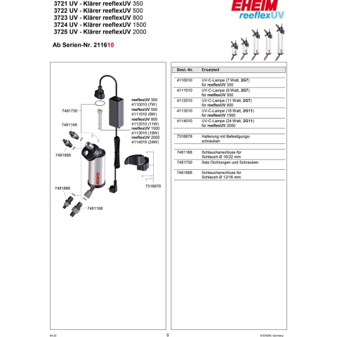 Eheim Reeflex Uv 2000 1200-2000 Ltr