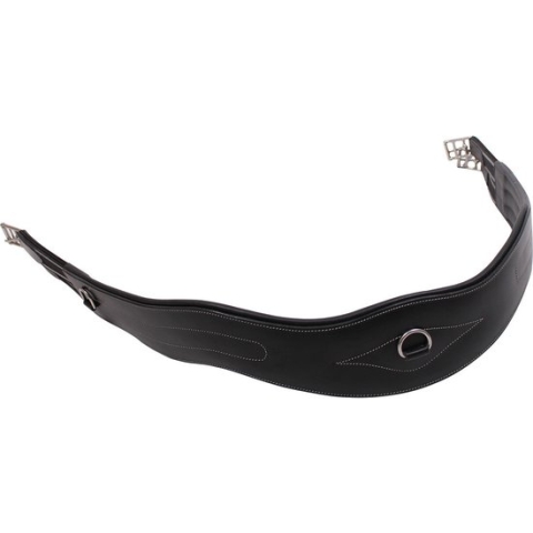 Qhp Singel leer luxe stiksel Black - 120 | Singels paard