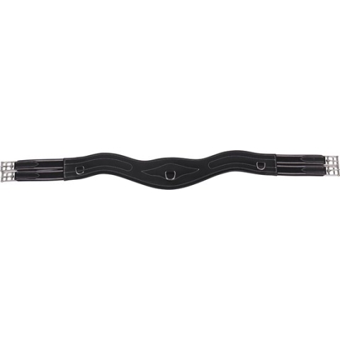 QHP Singel leder met luxe stiksel - maat 135 - black