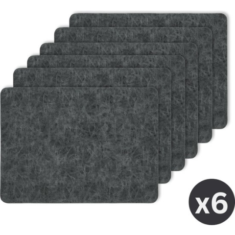 Placemat TRUMAN rechthoekig, SET/6, 33x45 cm, dubbelzijdig, zwart