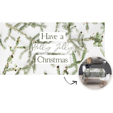 Kerst Tafelkleed - Kerstmis Decoratie - Tafellaken - Winter - Kersttakken - Quote - 300x150 cm - Kerstmis Versiering