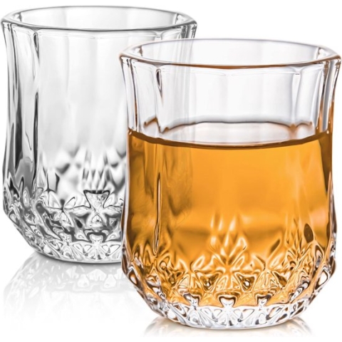 6 borrelglazen van kristalglas 4 cl - vaatwasmachinebestendig - stabiel dankzij dikke bodem - elegant vintage design