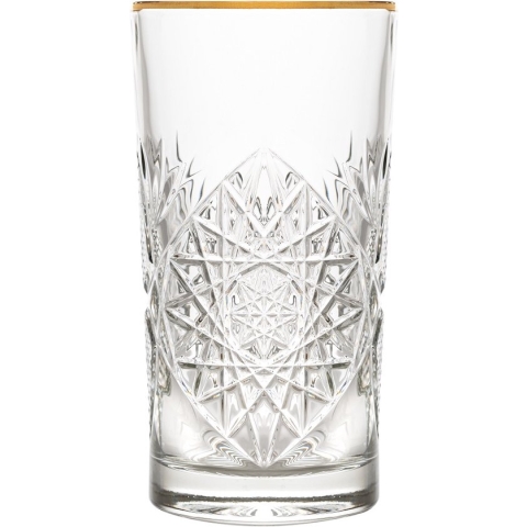 Libbey Hobstar Longdrink gouden rand - vintage design - hoge kwaliteit - 6 stuks