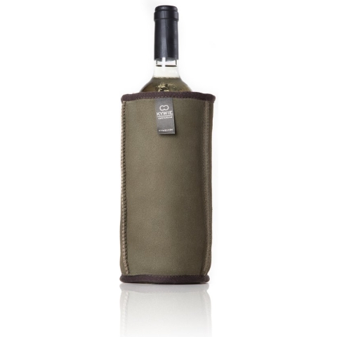 KYWIE Wijnkoeler van 100% schapenvacht natuurlijk isolerend schapenvacht - kleur suede: Khaki groen