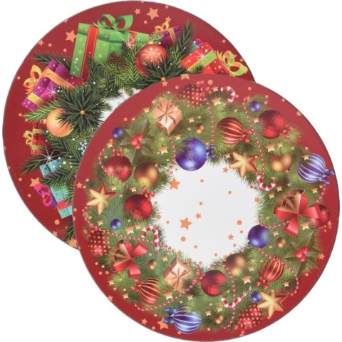 Christmas Decoration kerstdiner onderborden -12x - 33 cm -kunststof - kerst thema