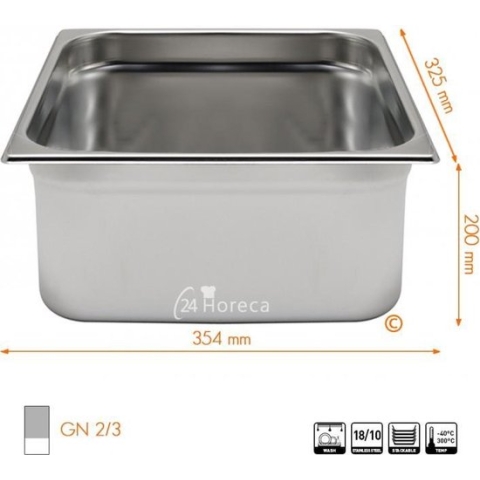 Gastronormbak Profi Line 2/3 200mm