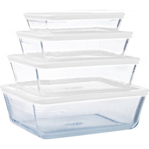 Cook & Freeze Ovenschaal Met Deksel - Set van 4 Stuks - Glas - Pyrex