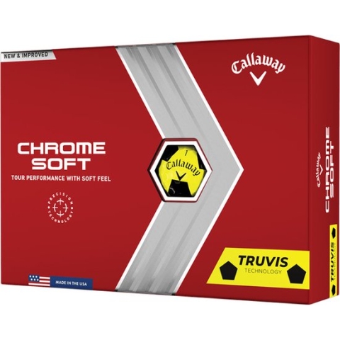 Callaway Chrome Soft Truvis Golfballen 2022 - Geel Zwart - 12 Stuks