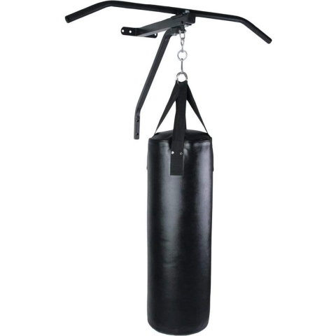 Trend24 Bokszak - Optrekstang - Bokszakken - 19 KG - incl. ketting en haak - 83 cm hoog - Zwart
