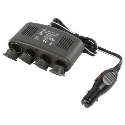 HQ 4-voudige 12V splitter met USB lader - 1 meter
