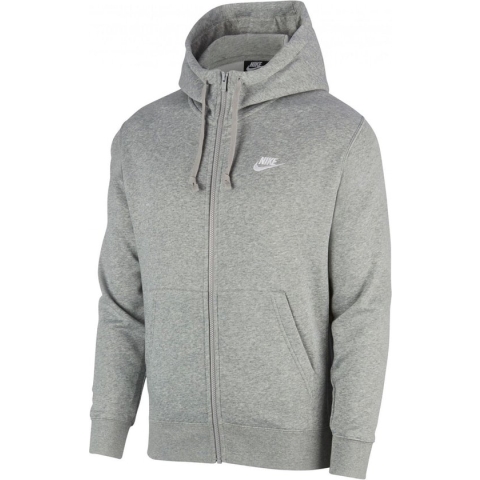 Nike sportswear club fleece full-zip hoodie in de kleur grijs.