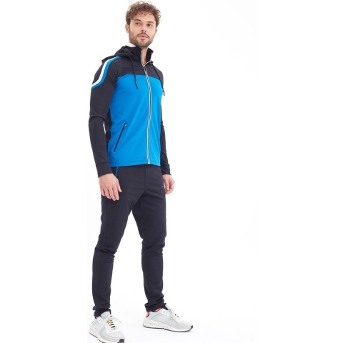 SCR. Moro - Winter Trainingsjack Heren - Hoodie met Rits - Met afneembare capuchon - Blauw - Maat M