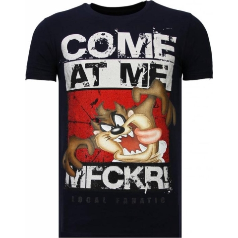 Taz Mania - Rhinestone T-shirt - Navy
