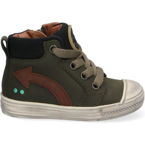 Bunnies JR 221630-169 Jongens Hoge Sneakers - Groen - Nubuck - Veters