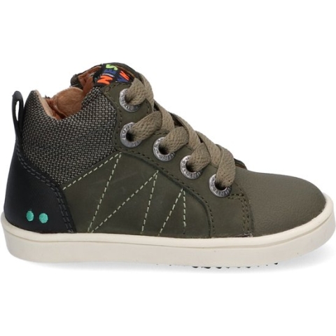 Bunnies JR Pol Pit Jongens Hoge Sneakers - Groen - Leer - Veters