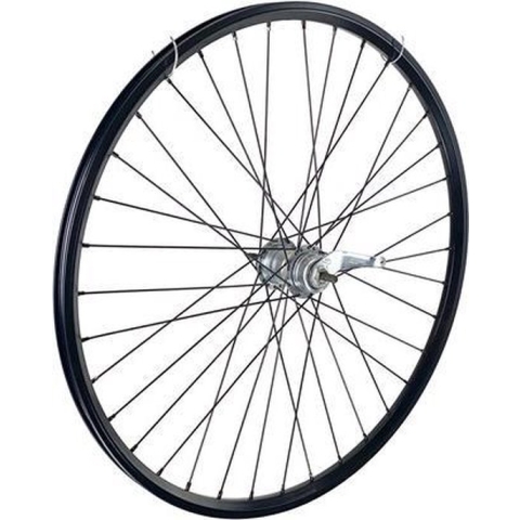 Achterwiel 28 inch 622 zwart zwarte spaak 3v remnaaf