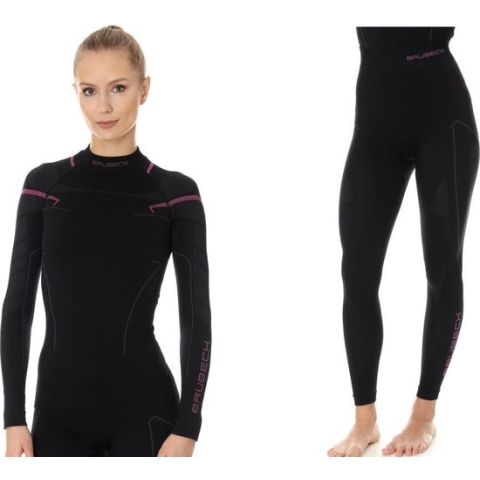 Brubeck Thermokleding Dames - Thermo Set met Nilit® Innergy - Zwart/Roze XL