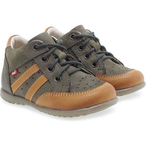 Emel (2411A-20) Sneakers Jongens Leer Khaki/Bruin maat 23