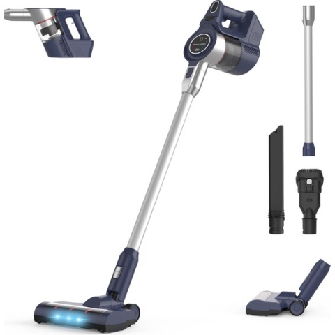 Erikssøn Steelstofzuiger Air Pro Elite 9000 - Stofzuiger Draadloos - Zonder Zak Op Accu - Grijs/Blauw