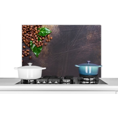 Spatscherm Keuken - Kookplaat Achterwand - Spatwand Fornuis - 90x60 cm - Kruiden - Noten - Herfst - Keuken - Aluminium - Wanddecoratie - Muurbeschermer - Hittebestendig