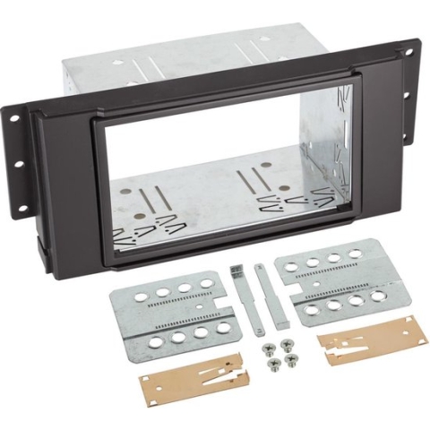 2-DIN Paneel Land Rover Freelander- Discovery (3G) - Range Rover Sport - Kleur: Zwart
