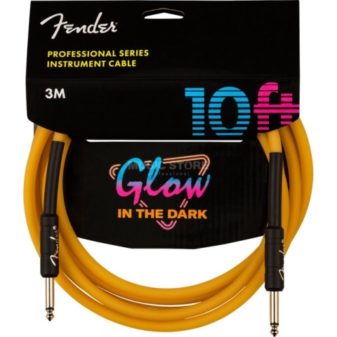 Fender Professional Glow in the Dark Cable 3 m Orange - Gitaarkabel