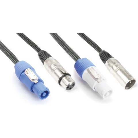 Combikabel – PD Connex LDP10 combikabel voor lichteffecten, 10 meter. Twee kabels in één!