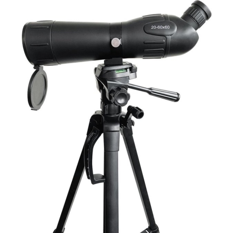 Spotting Scope - Vergrotingsbereik: 20-60 - Diameter objectieflens: 60 mm - Gezichtsveld: 38 m - Dioptrische correctie - Inclusief reistas - Zwart