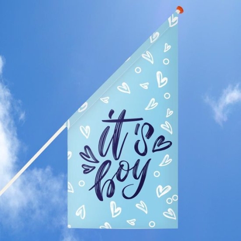 Geboortevlag - It's a boy - Vlag - Kioskvlag - Geboorte - Jongen - Baby - Kraamcadeau - Zolief