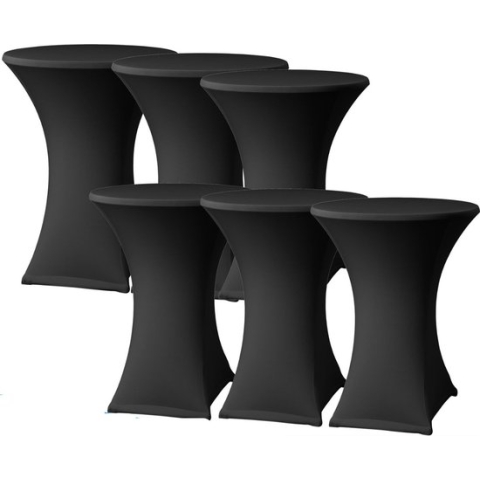 Statafelrok Zwart 80cm - Statafelhoes - Tafelrok - Set van 6 - Tafelrokkenshop.nl