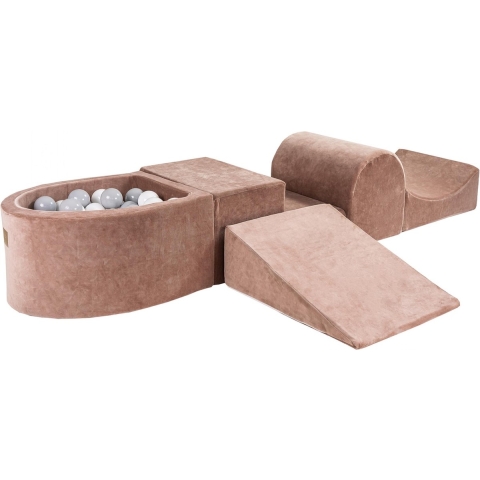 Speelset incl. 100 ballen - Beige - Wit, Grijs