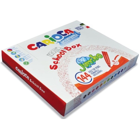 Carioca viltstiften Jumbo, doos met 144 stiften (classpack) 4 stuks