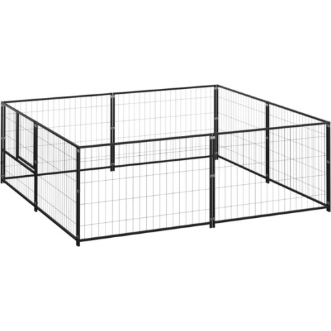 The Living Store Hondenkennel Grote Buitenren - 200 x 200 x 70 cm - Zwart