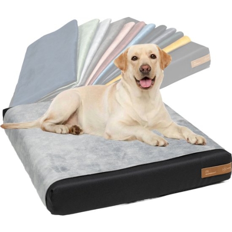 Rexproduct Orthopedisch Hondenkussen - Hondenmand - Hondenbed met rits en wasbaar - Hondenkussens 50 X 60 CM - Manden & kussens 0 tot 80 kg – Orthopedisch Ori Grijs