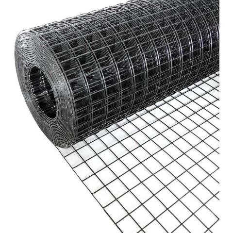Volieregaas 25x25mm 1,50mm 100cm x 25m Zwart gecoat RVS