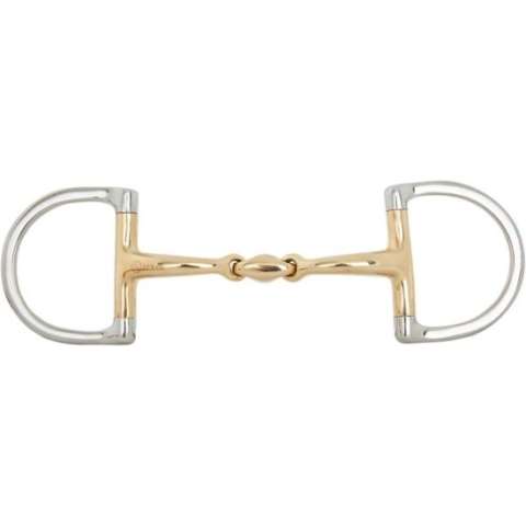 BR Dubbel Gebroken D-trens Soft Contact 12 mm Ø 65 X 50 mm 11,5 Zilver/goud