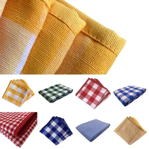 Maatwerk: Geruit tafelkleed maximale maat 140 x 300 (geel, rood, groen of blauw) - rond - vierkant - rechthoek - ovaal - driehoek - zeshoek