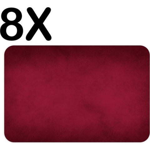 BWK Flexibele Placemat - Rode Vegen Achtergrond - Set van 8 Placemats - 45x30 cm - PVC Doek - Afneembaar